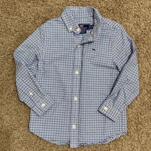 Vineyard Vines Boys Shep & Ian 100% Cotton Plaid Whale Shirt Size 4T